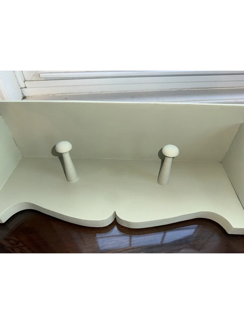 Vintage Wooden Sage Green Wall Shelf, cottagecore, country grandmacore decor